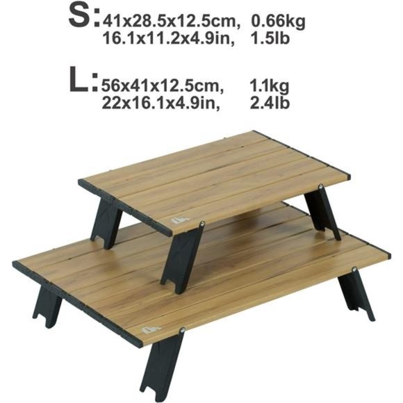 Ultralight Compact Mini Beach Picnic Folding Alu. Table with Carry Bag, Two Size - Picture 5 of 6